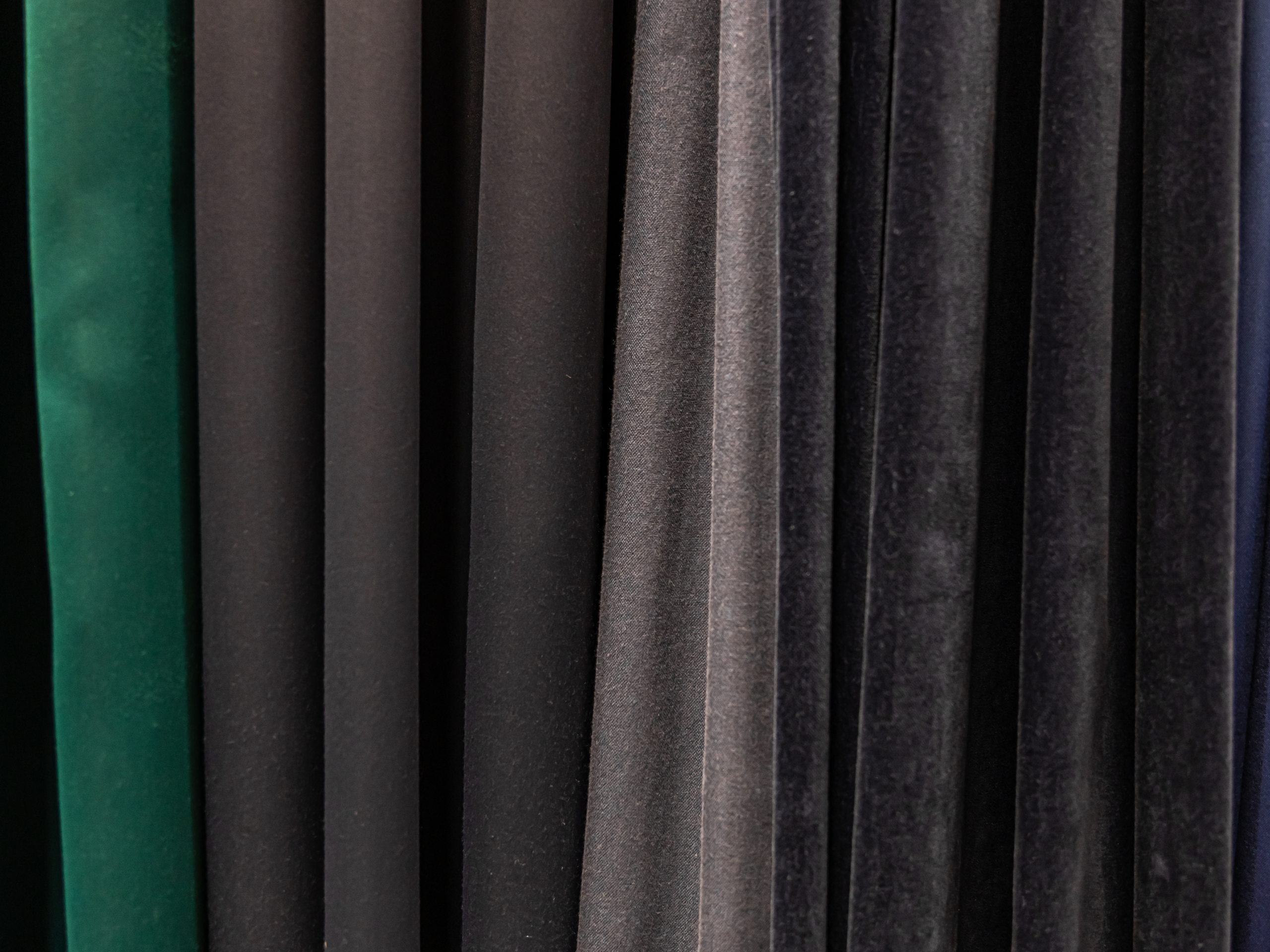 Different shades of curtain blackout fabrics