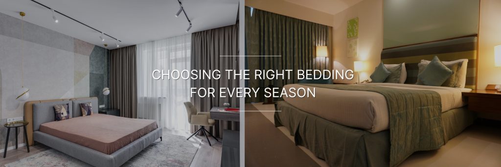 Two bedrooms images, one modern and one traditional, showing different bedding styles.