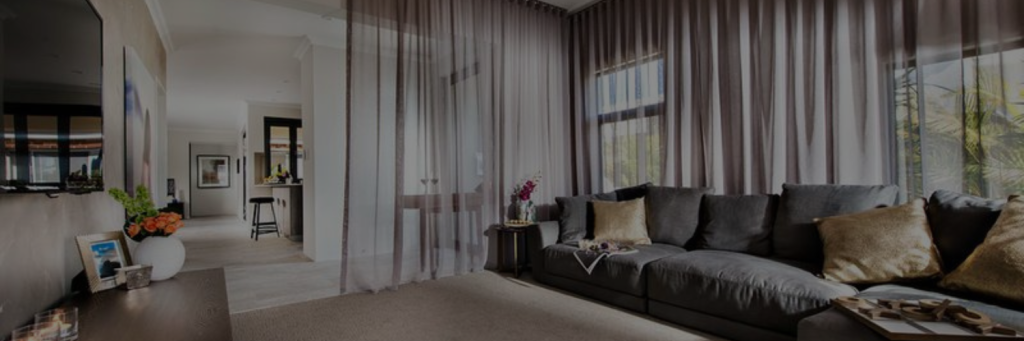 modern curtain in a lavish living room